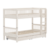 Bunk Bed 154 cm with Storage and Safety Rail, 90x200 cm, White