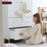 SAGA Cupboard, 2 door & 2 drawer, White with grooves