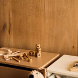DOTS Banc de rangement 3 en 1, MDF, Latte