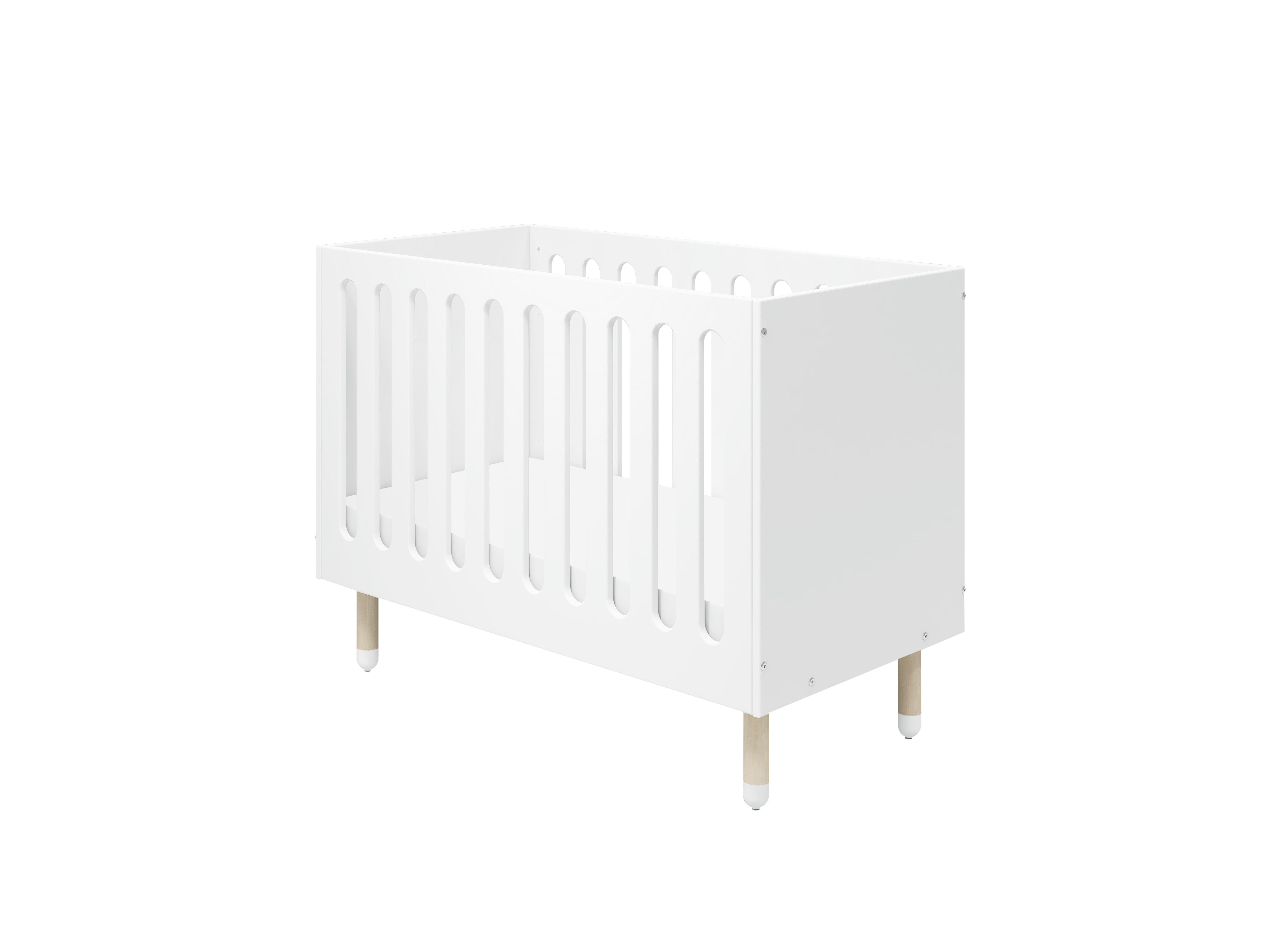 Flexa LUNA Baby Bed, 140 x 70 cm with Grooved Head and Foot Boards