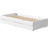 Lit gigogne avec 2 tiroirs, 90x190 cm, Blanc