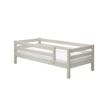 Single Bed with Safety Rail, 90x200 cm, White
