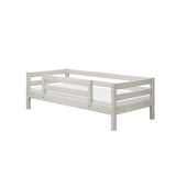 Lit simple avec barrière de sécurité, 90x200 cm, Blanc