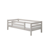Single Bed with Safety Rail, 90x200 cm, Grey