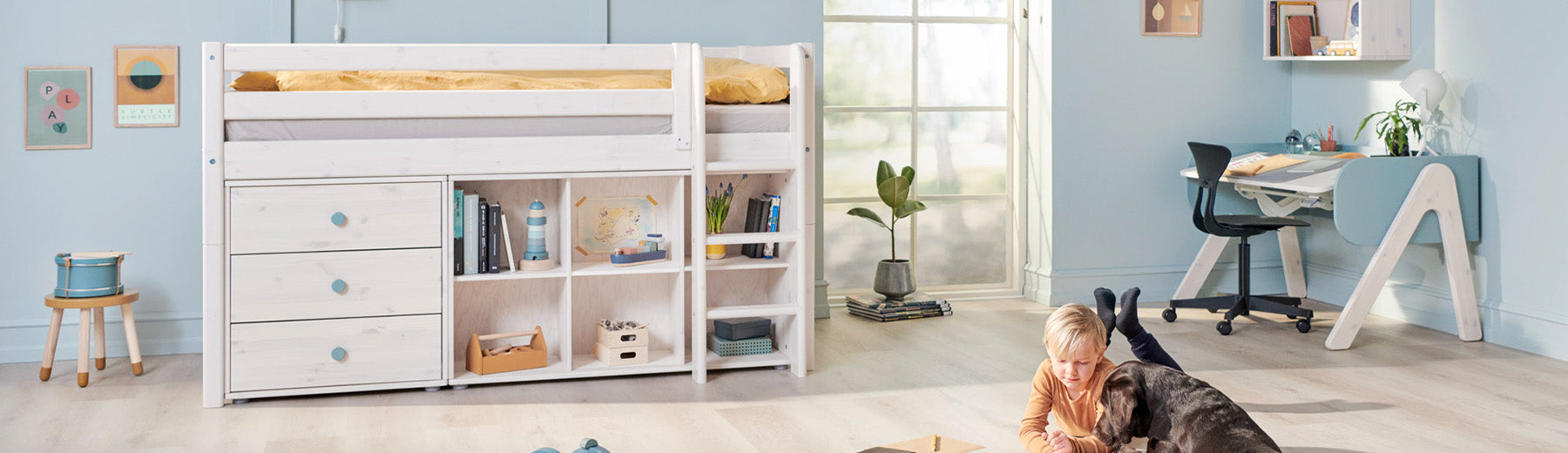 Children's Mid Sleeper Beds with Storage