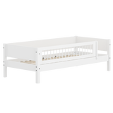 Lit simple avec barrière de sécurité, 90x200 cm, Blanc