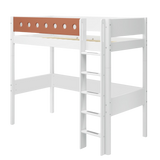 Hochbett 184 cm mit Leiter und Absturzsicherung, 90x200 cm, Weiß