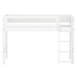 High Bed 143 cm with Ladder and Safety Rail, 90x200 cm, White