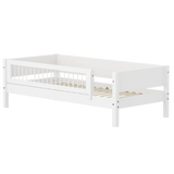 Lit simple avec barrière de sécurité, 90x200 cm, Blanc