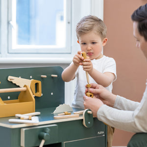 Wooden toys Workbench and tools