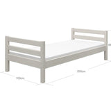 Single Bed, 90x190 cm, White