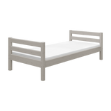 FLEXA single bed from CLASSIC range in grey with horizontal slats, child-safe design, ideal for a kids’ room.