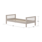 Single Bed, 90x200 cm, Grey