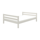 FLEXA single bed 140x200 cm from CLASSIC range in white, child-safe design with horizontal slats, studio background.
