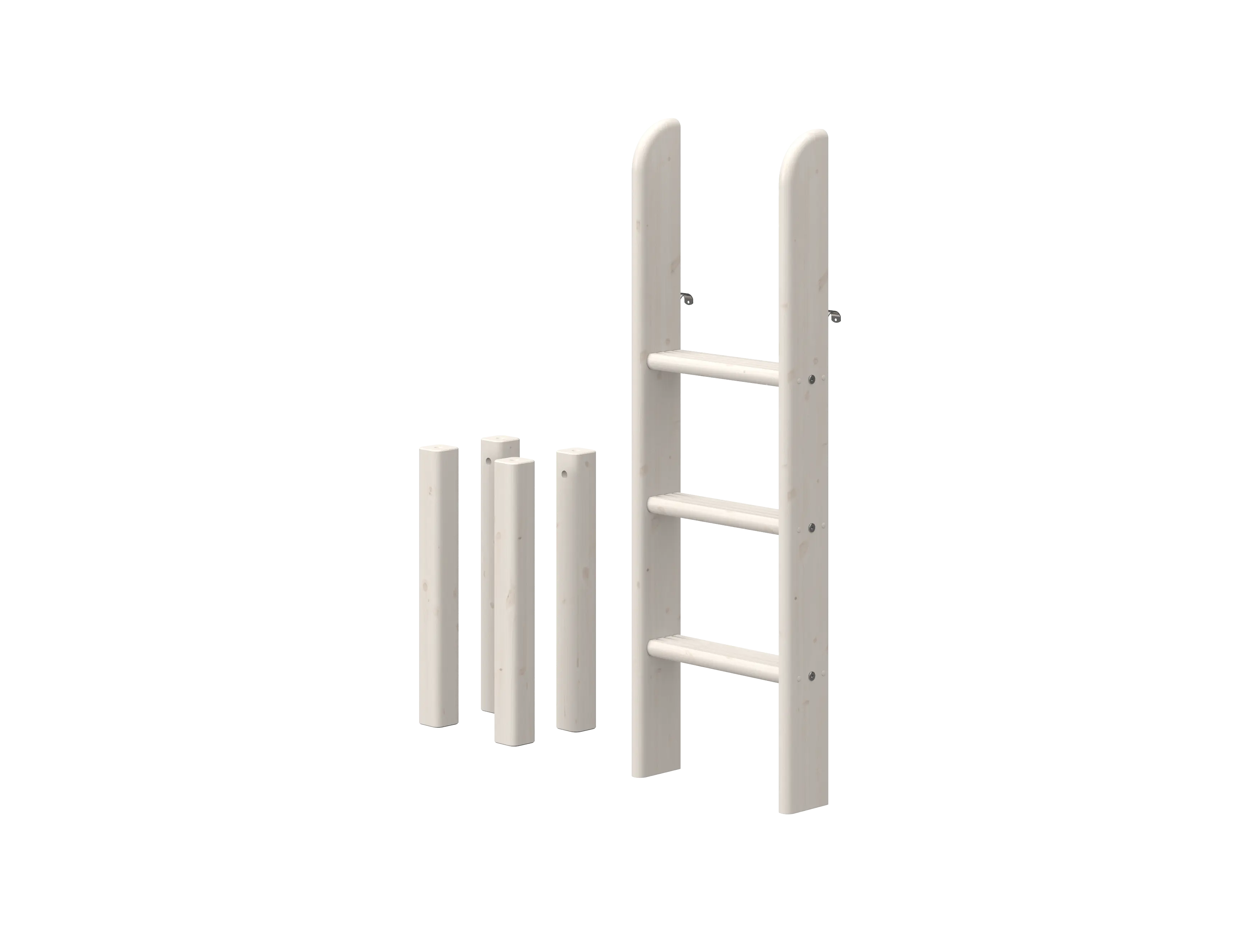 Ladder and Legs for High Bed 120 cm, White LADDER_LEGS ladder-and-legs-for-mid-high-bed-white-washed  flexa-com.myshopify.com
