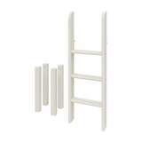 FLEXA WHITE ladder and underbed legs for high bed, pine with anti-slip steps, child-safe design for kids’ room.