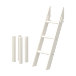 FLEXA WHITE slanting ladder for high bed, 120cm, 3 steps, 4 side supports; child-safe design for kids’ bedroom.