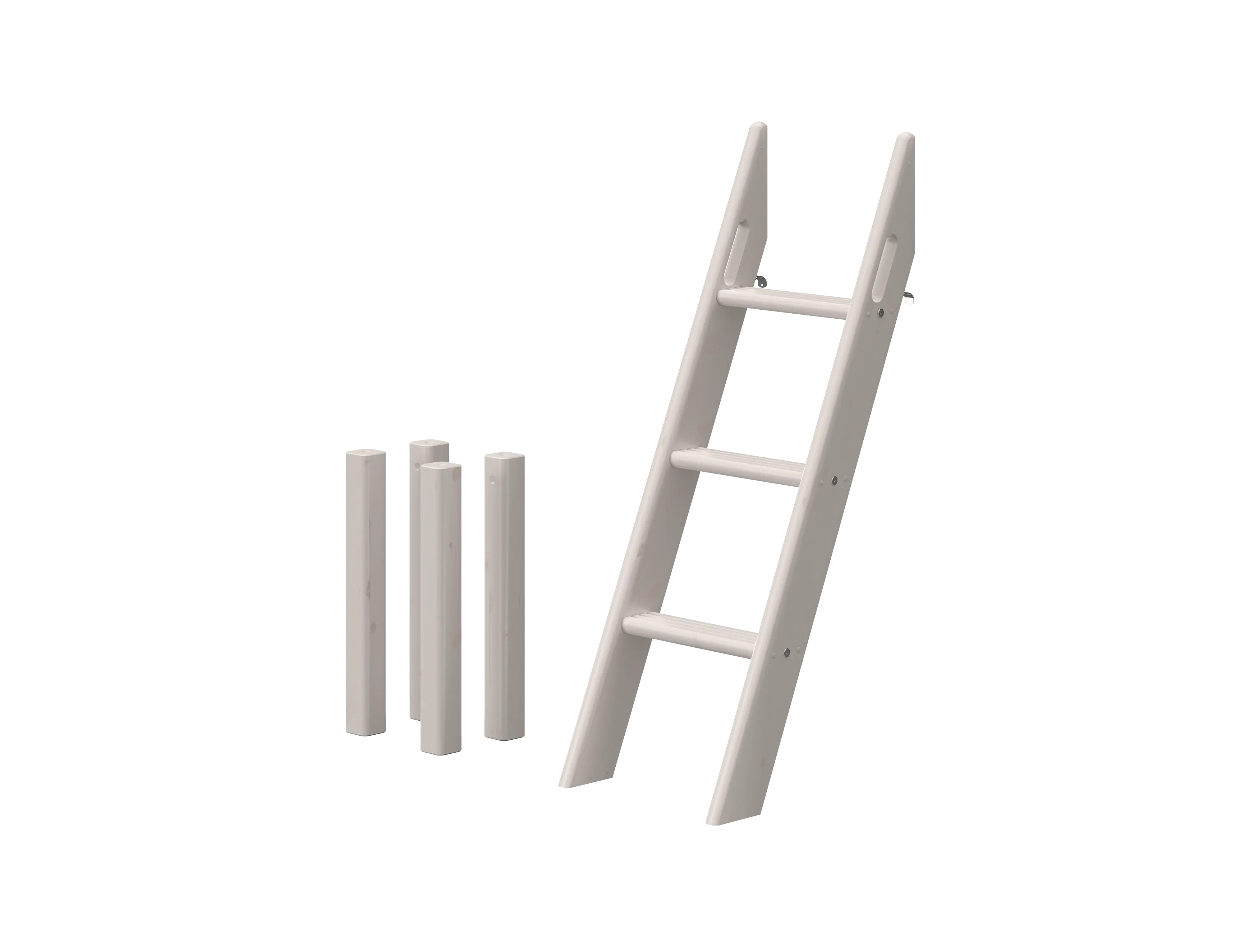 Slanting Ladder for High Bed 120 cm, Grey LADDER slanting-ladder-for-mid-high-bed-grey-washed  flexa-com.myshopify.com