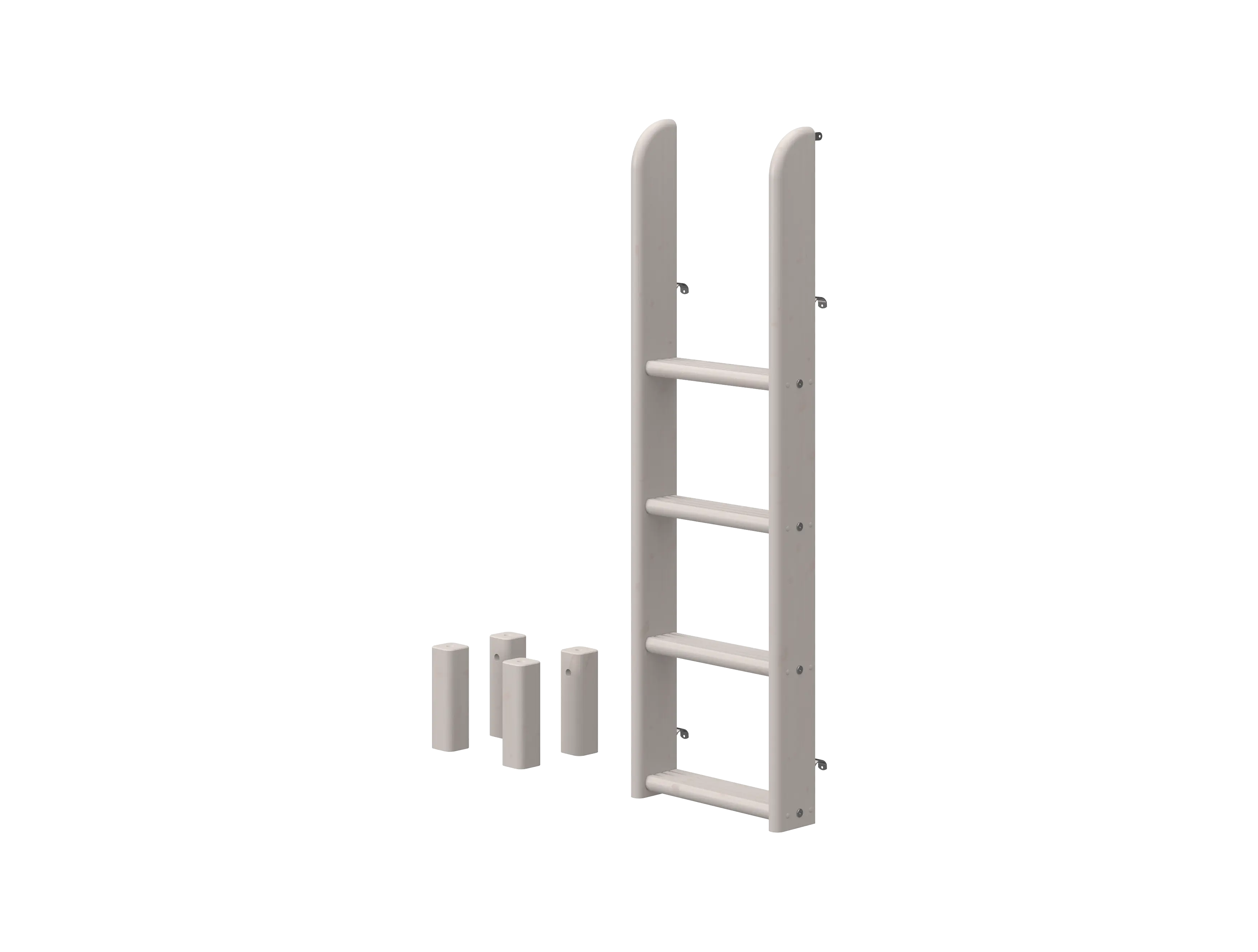 Ladder and Legs for Bunk Bed 154 cm, Grey LADDER_LEGS ladder-and-legs-for-bunk-bed-grey-washed  flexa-com.myshopify.com