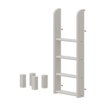 FLEXA grey bunk bed ladder and legs, anti-slip steps, rectangular block accents; child-safe design for kids’ room.