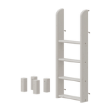 FLEXA grey bunk bed ladder and legs, anti-slip steps, rectangular block accents; child-safe design for kids’ room.