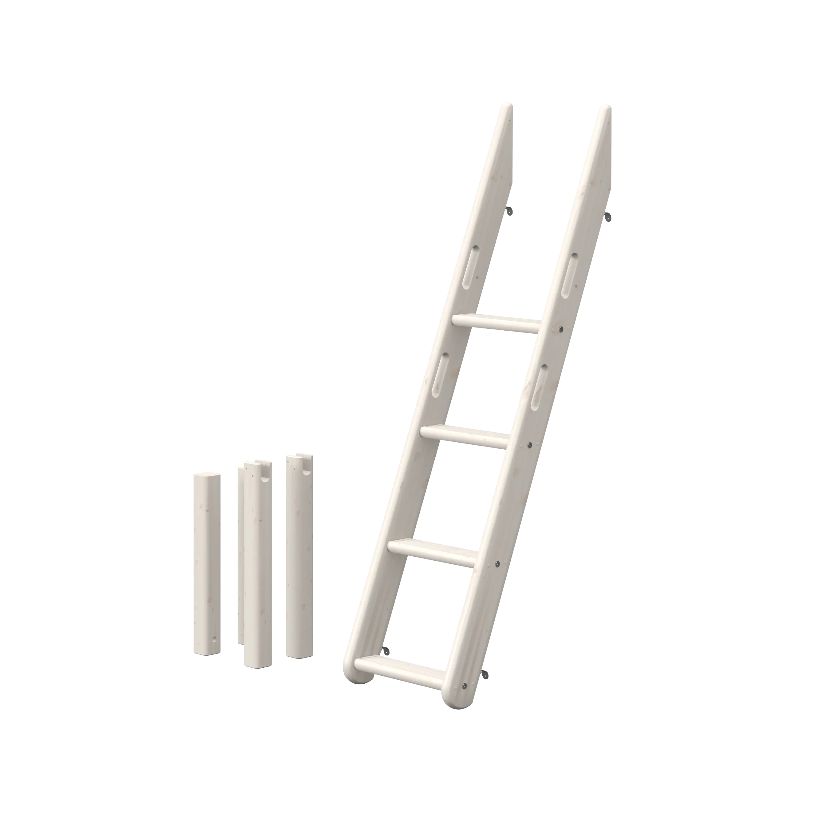 Slanting Ladder for Bunk Bed 154 cm, White LADDER slanting-ladder-for-bunk-bed-white-washed  flexa-com.myshopify.com