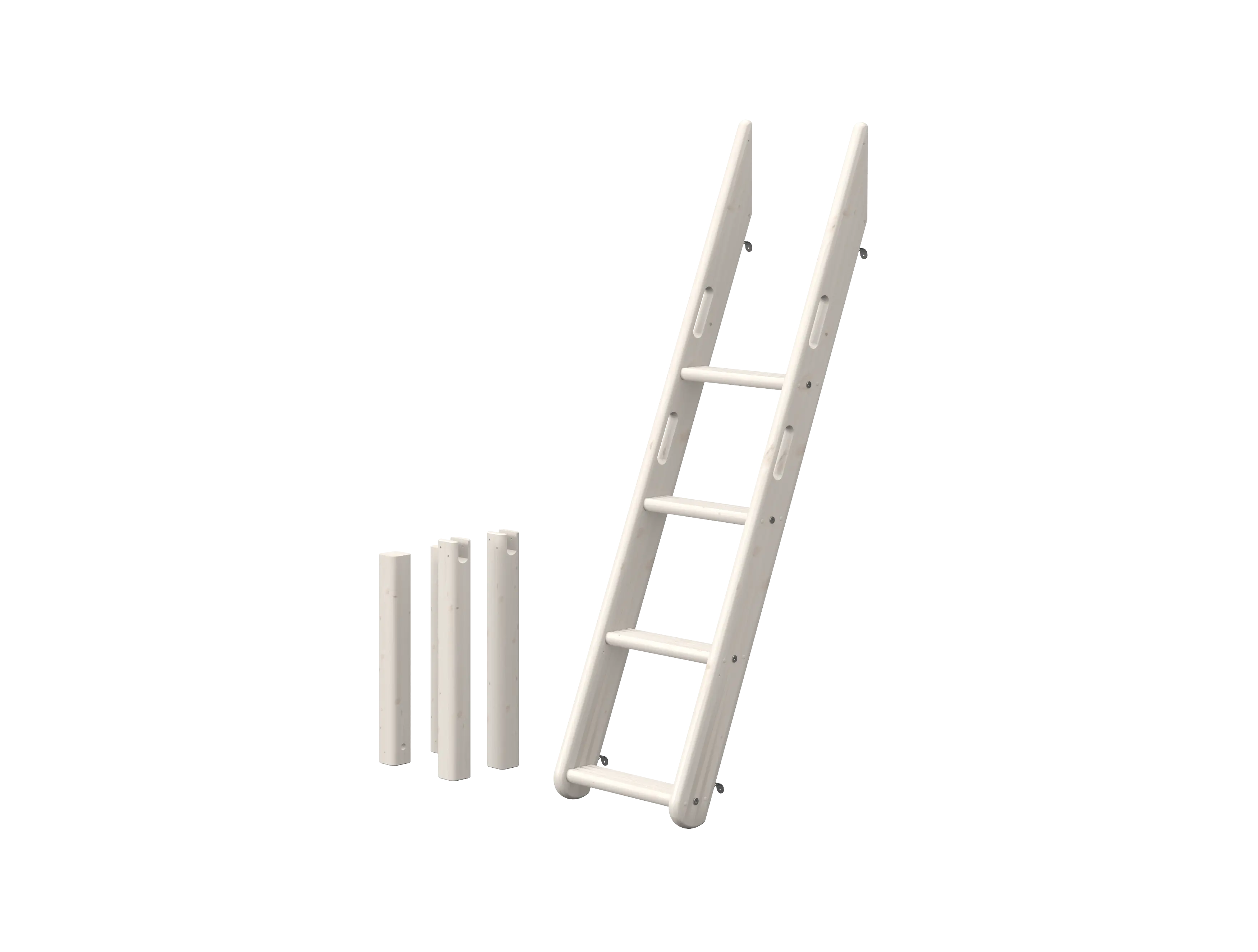 Slanting Ladder for Bunk Bed 154 cm, White LADDER slanting-ladder-for-bunk-bed-white-washed  flexa-com.myshopify.com