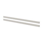 Pair of long, grey FLEXA safety rails from the CLASSIC collection shown parallel on a plain white background.