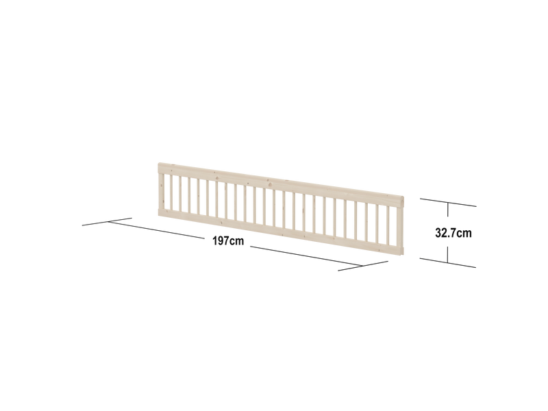 Safety rail full-length w. bars, 200cm