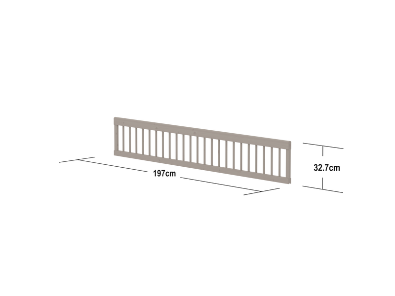 Safety rail full-length w. bars, 200cm