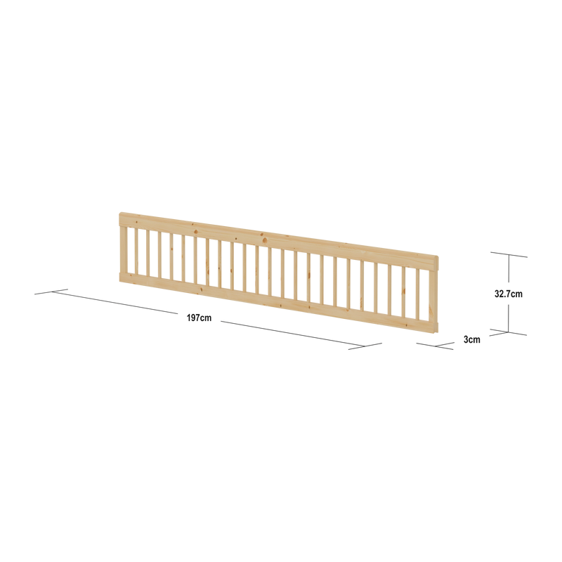 Safety rail full-length w. bars, 200cm