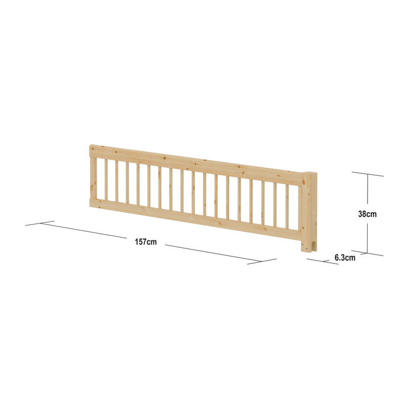 CLASSIC RAW Barrière de sécurité 3/4 avec barreaux, 200 cm, Pin