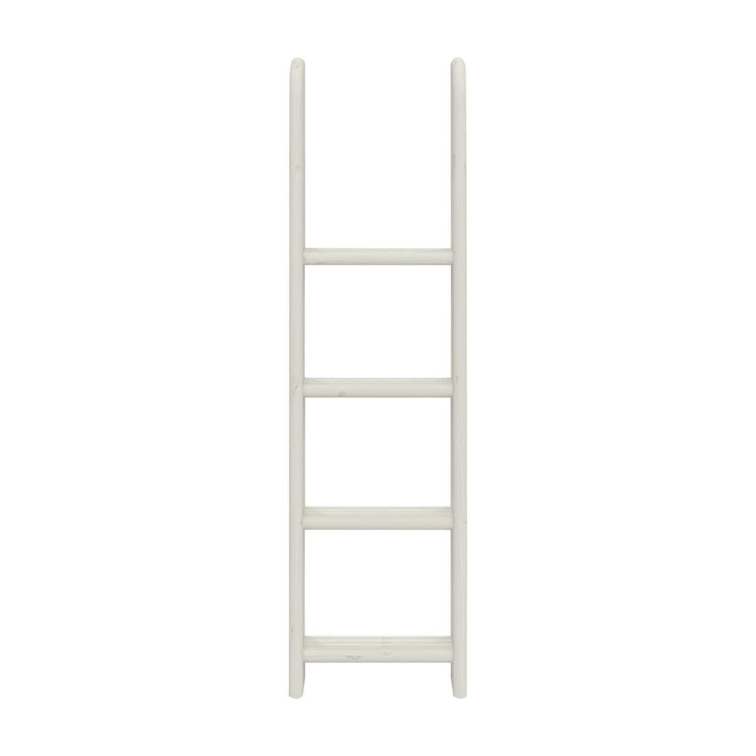 Escalera para cama alta FLEXA WHITE de la colección CLASSIC, con peldaños antideslizantes, mostrada en una habitación infantil.
