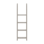 FLEXA-Hochbettleiter, grau und helles Holz, 4 rutschfeste Stufen, kindersicheres Design, im Stehbild vor weißem Hintergrund.
