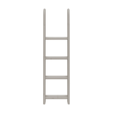 FLEXA-Hochbettleiter, grau und helles Holz, 4 rutschfeste Stufen, kindersicheres Design, im Stehbild vor weißem Hintergrund.