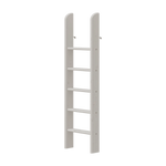 Escalera recta gris FLEXA de POPSICLE para cama alta, con 5 peldaños antideslizantes; se muestra en color blanco, con los bordes seguros para los niños a la vista.