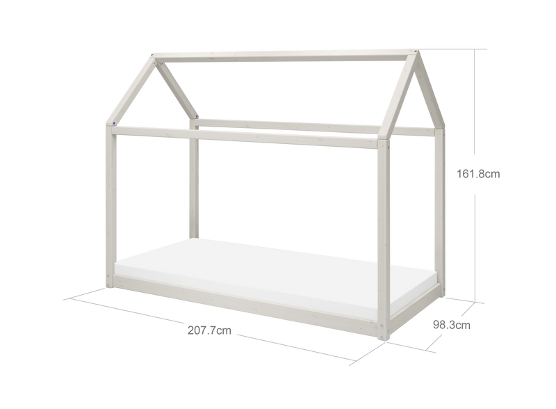 Single Bed, 90x200 cm, White