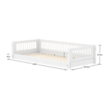 Montessori-bed met spijlen, 90x200 cm, wit