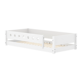 Montessori-bed met veiligheidsrek aan de voorkant, 90x200 cm, wit