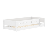 Montessori-bed met veiligheidsrek aan de voorkant, 90x200 cm, wit
