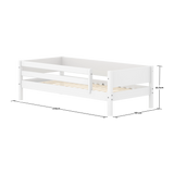 BALDUR Single Bed, 90x200 cm, White