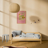 Single Bed with Safety Rail, 90x200 cm, Sand