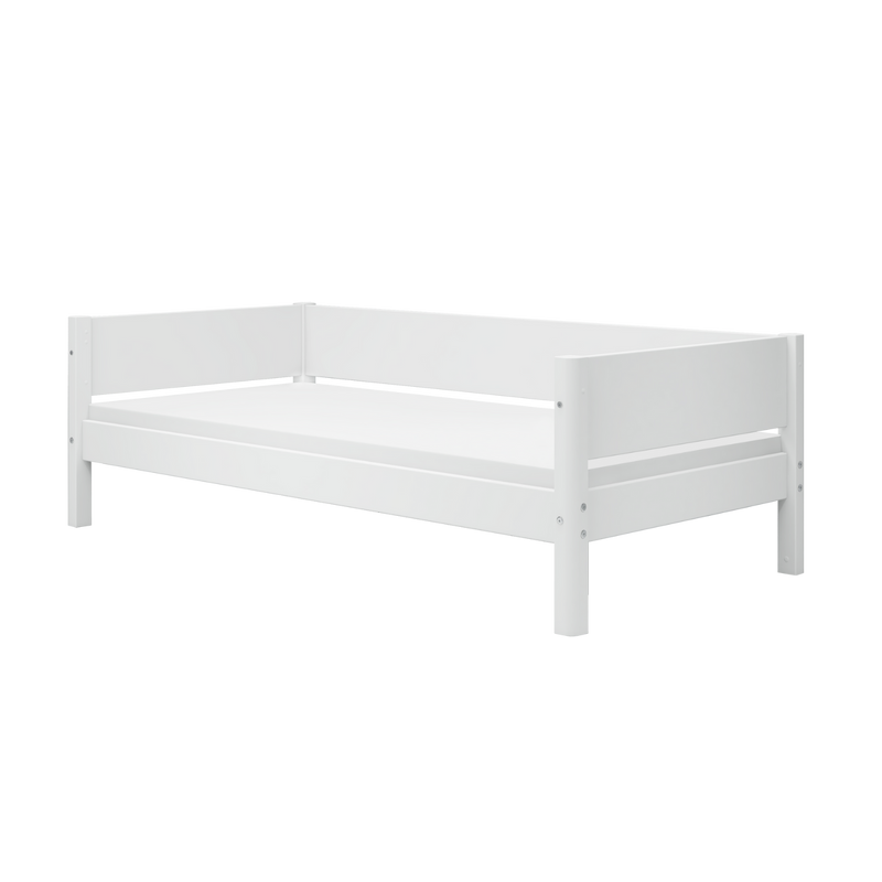 Single Bed with Safety Rail, 90x200 cm, White