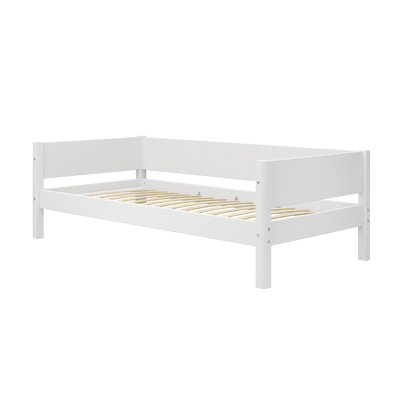 Single Bed with Safety Rail, 90x200 cm, White