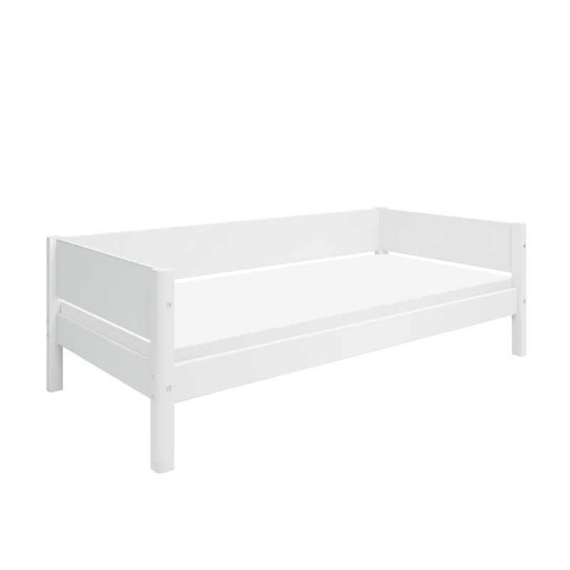 Single Bed with Safety Rail, 90x200 cm, White