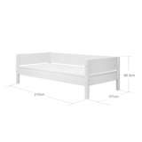 Single Bed with Safety Rail, 90x200 cm, White
