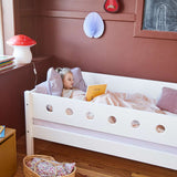 Single Bed with Safety Rails, 90x200 cm, White