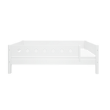 Single Bed with Safety Rails, 90x200 cm, White