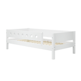 Single Bed with Safety Rails, 90x200 cm, White