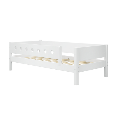 Single Bed with Safety Rails, 90x200 cm, White